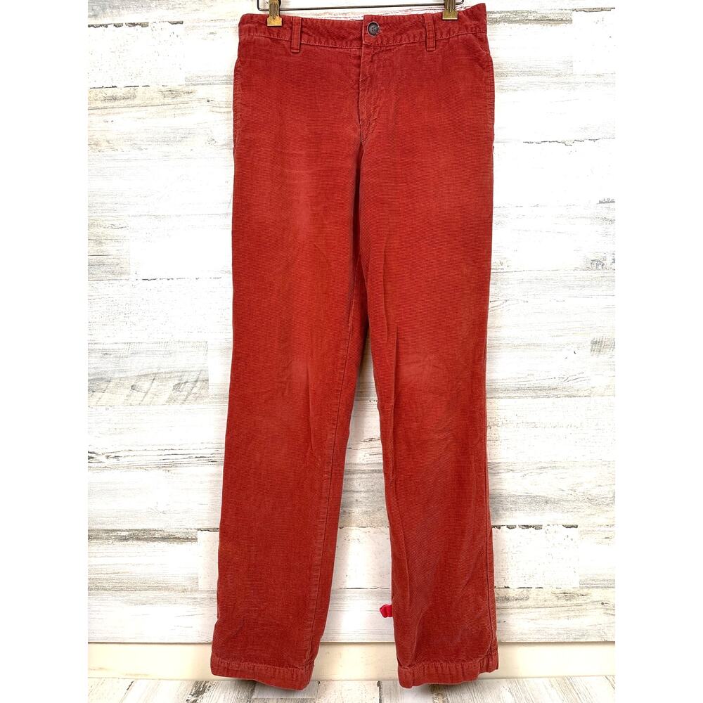 Betabrand Vintage Mens 30 Rust Orange Cordarounds Horizontal Corduroy Pants